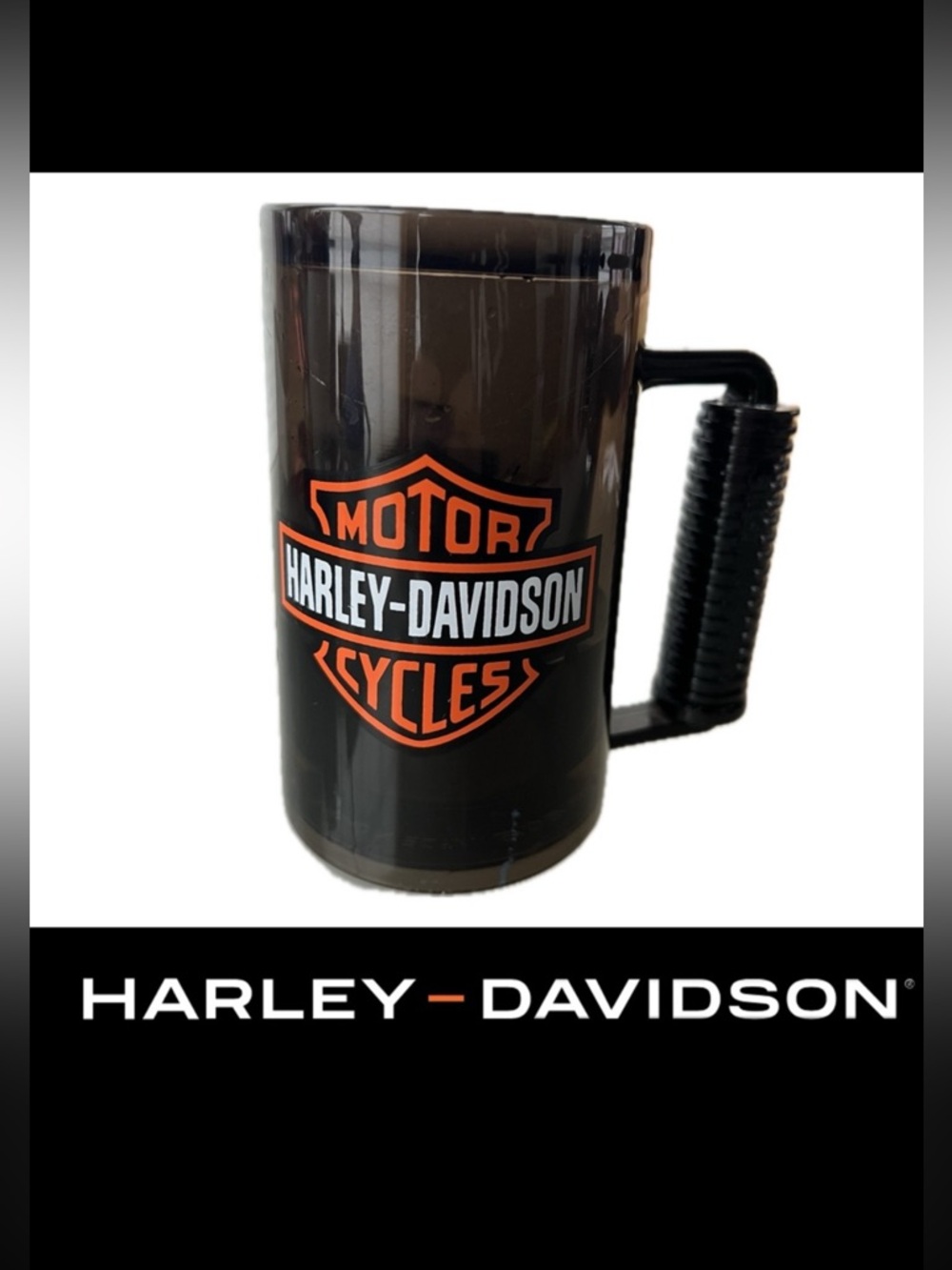 🏍️Black Freezer Mug | H-D Handle | Gel Wall | Harley-Davidson Motorcycles—12 oz
